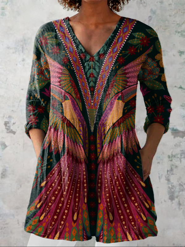 Adrianna | Długa Koszula z Dekoltem w Serek